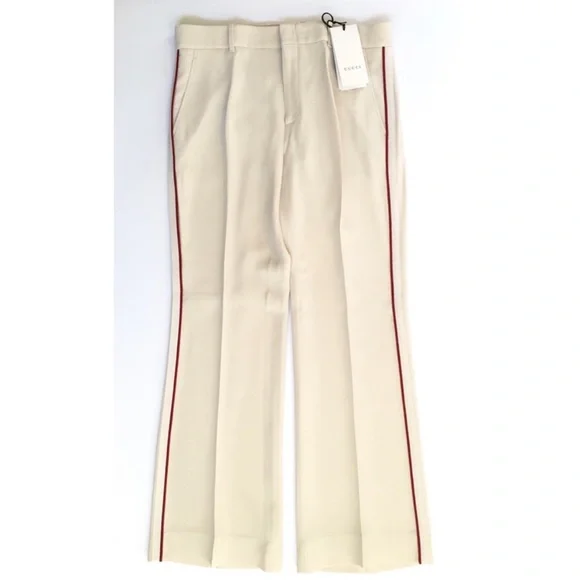 Gucci NWT Grosgrain-Trimmed Bootcut Pants. - Picture 2 of 7